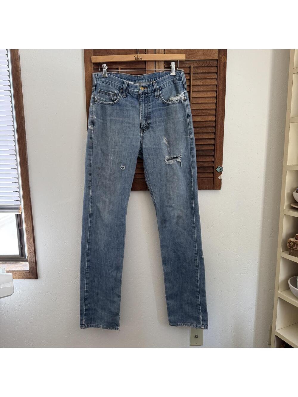 Vintage destroyed beat up distressed Carhartt denim pants sz 32x36